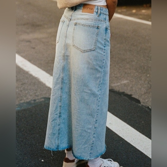 Parke Denim Maxi Skirt Medium NWT - Picture 8 of 11
